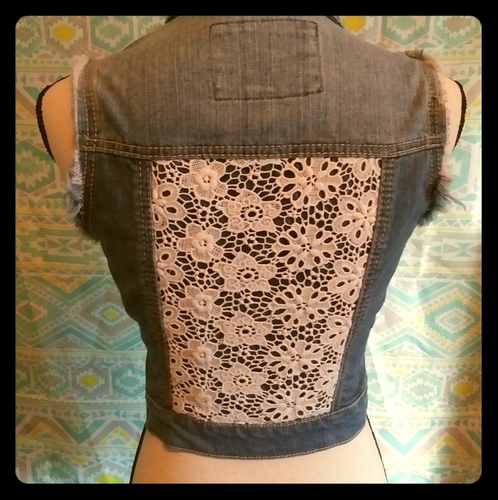 Rue 21 Denim/Lace XS Vest